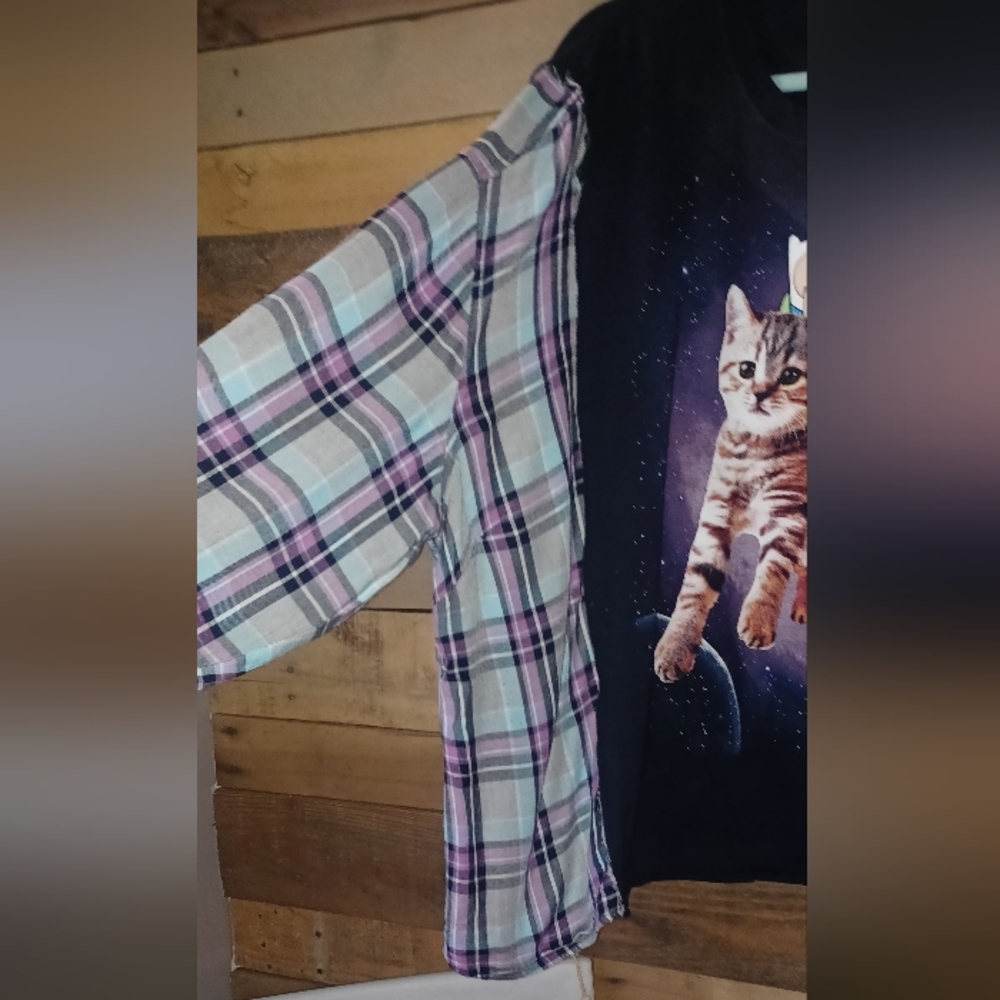 Upcycled Adventure Time Black Graphic Shirt - Picture 6 of 9